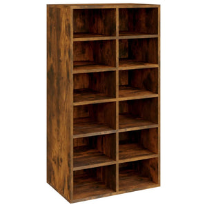 vidaXL Shoe Rack Smoked Oak 54x34x100.5 cm Engineered Wood