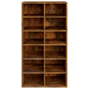 vidaXL Shoe Rack Smoked Oak 54x34x100.5 cm Engineered Wood