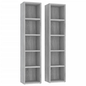 vidaXL CD Cabinets 2 pcs Grey Sonoma 21x16x93.5 cm Engineered Wood