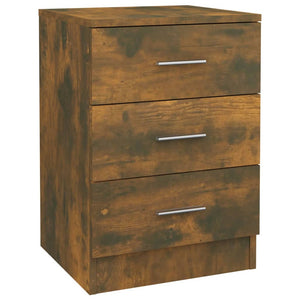 vidaXL Bedside Cabinet Smoked Oak 38x35x56 cm Engineered Wood