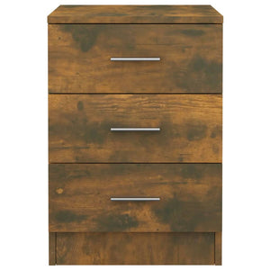 vidaXL Bedside Cabinet Smoked Oak 38x35x56 cm Engineered Wood