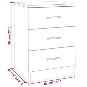 vidaXL Bedside Cabinet Grey Sonoma 38x35x56 cm Engineered Wood