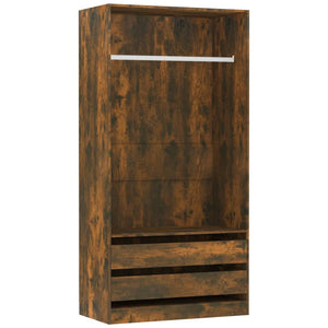 vidaXL Wardrobe Smoked Oak 100x50x200 cm Engineered Wood