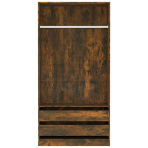 vidaXL Wardrobe Smoked Oak 100x50x200 cm Engineered Wood