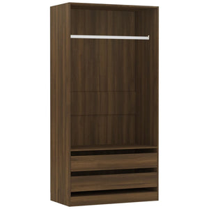 vidaXL Wardrobe Brown Oak 100x50x200 cm Engineered Wood