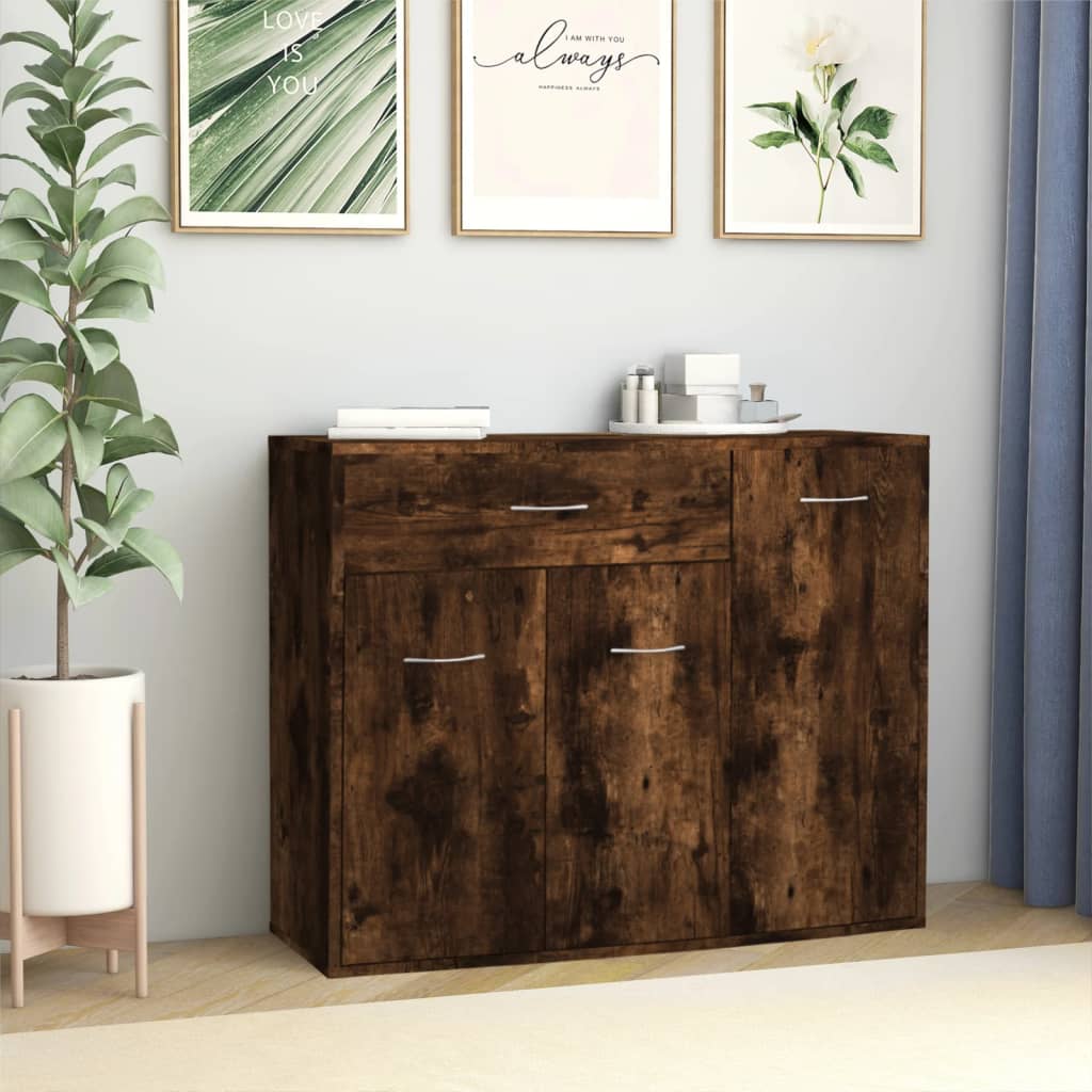 vidaXL Sideboard Smoked Oak 88x30x70 cm Engineered Wood