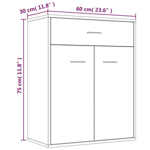 vidaXL Sideboard Grey Sonoma 60x30x75 cm Engineered Wood