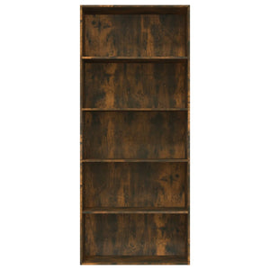 vidaXL 5-Tier Book Cabinet Smoked Oak 80x30x189 cm Engineered Wood