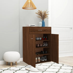 vidaXL Shoe Cabinet Brown Oak 60x35x84 cm Engineered Wood