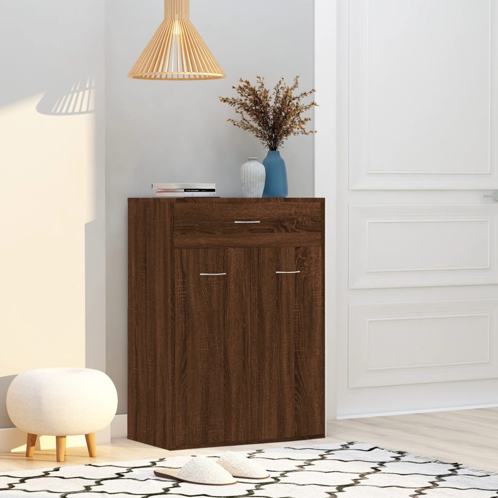 vidaXL Shoe Cabinet Brown Oak 60x35x84 cm Engineered Wood