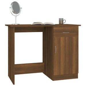 vidaXL Desk Brown Oak 100x50x76 cm Engineered Wood