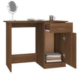 vidaXL Desk Brown Oak 100x50x76 cm Engineered Wood