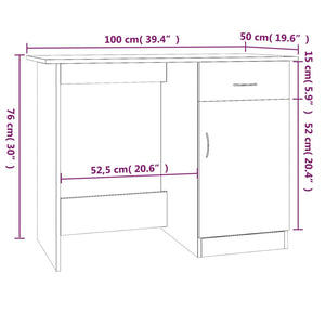 vidaXL Desk Brown Oak 100x50x76 cm Engineered Wood