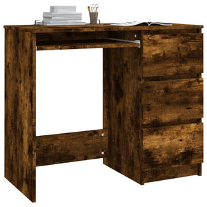 vidaXL Desk Smoked Oak 90x45x76 cm Engineered Wood