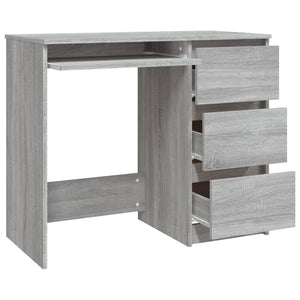 vidaXL Desk Grey Sonoma 90x45x76 cm Engineered Wood