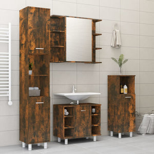 vidaXL Bathroom Mirror Cabinet Smoked Oak 80x20.5x64 cm Engineered Wood