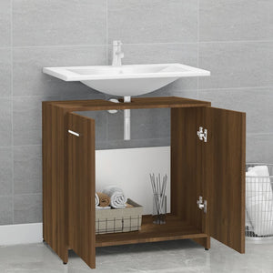 vidaXL Bathroom Cabinet Brown Oak 60x33x60 cm Engineered Wood