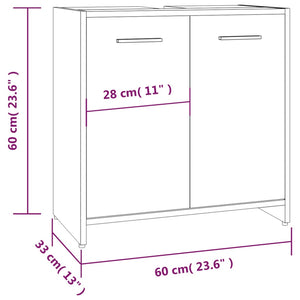 vidaXL Bathroom Cabinet Brown Oak 60x33x60 cm Engineered Wood