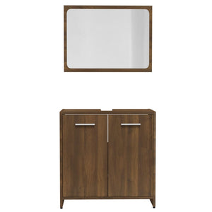 vidaXL Bathroom Furniture Set Brown Oak Engineered Wood