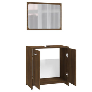 vidaXL Bathroom Furniture Set Brown Oak Engineered Wood