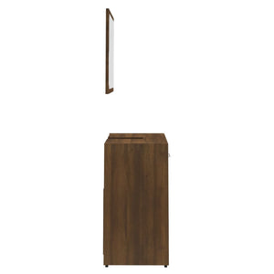 vidaXL Bathroom Furniture Set Brown Oak Engineered Wood