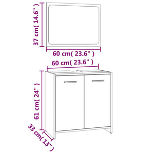 vidaXL Bathroom Furniture Set Brown Oak Engineered Wood