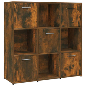 vidaXL Book Cabinet Smoked Oak 90x30x90 cm Engineered Wood