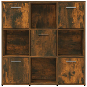 vidaXL Book Cabinet Smoked Oak 90x30x90 cm Engineered Wood