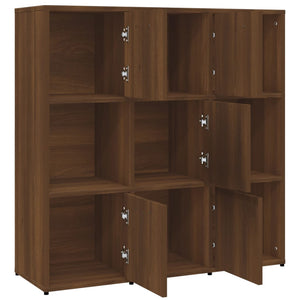 vidaXL Book Cabinet Brown Oak 90x30x90 cm Engineered Wood