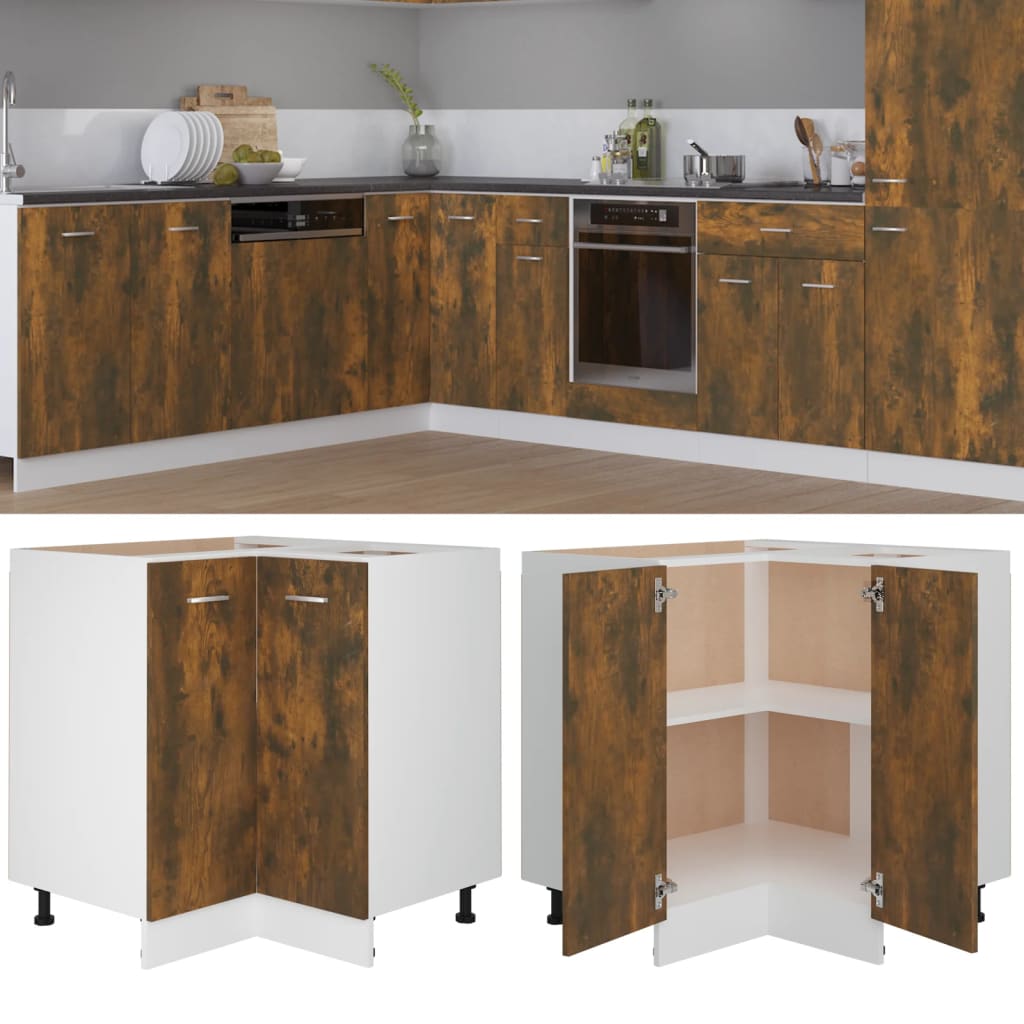 vidaXL Kitchen Cabinet Lyon Smoked Oak 75.5x75.5x81.5 cm Engineered Wood