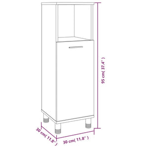 vidaXL Bathroom Cabinet Grey Sonoma 30x30x95 cm Engineered Wood