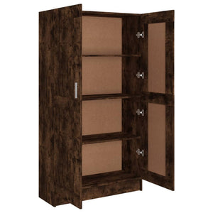 vidaXL Book Cabinet Smoked Oak 82.5x30.5x150 cm Engineered Wood