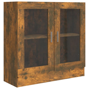 vidaXL Vitrine Cabinet Smoked Oak 82.5x30.5x80 cm Engineered Wood