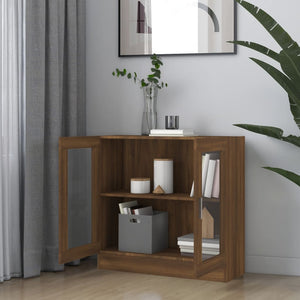 vidaXL Vitrine Cabinet Brown Oak 82.5x30.5x80 cm Engineered Wood