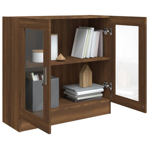 vidaXL Vitrine Cabinet Brown Oak 82.5x30.5x80 cm Engineered Wood