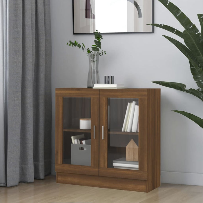 vidaXL Vitrine Cabinet Brown Oak 82.5x30.5x80 cm Engineered Wood