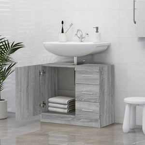 vidaXL Sink Cabinet Grey Sonoma 63x30x54 cm Engineered Wood