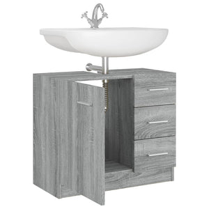 vidaXL Sink Cabinet Grey Sonoma 63x30x54 cm Engineered Wood