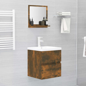 vidaXL Bathroom Mirror Smoked Oak 40x10.5x37 cm Engineered Wood