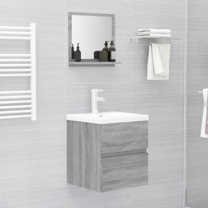 vidaXL Bathroom Mirror Grey Sonoma 40x10.5x37 cm Engineered Wood