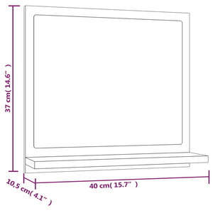 vidaXL Bathroom Mirror Grey Sonoma 40x10.5x37 cm Engineered Wood