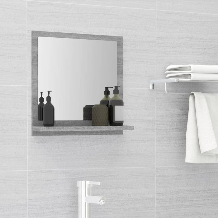 vidaXL Bathroom Mirror Grey Sonoma 40x10.5x37 cm Engineered Wood