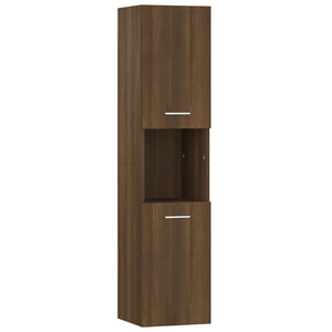 vidaXL Bathroom Cabinet Brown Oak 30x30x130 cm Engineered Wood