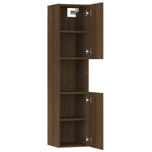 vidaXL Bathroom Cabinet Brown Oak 30x30x130 cm Engineered Wood