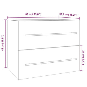 vidaXL Sink Cabinet Grey Sonoma 60x38.5x48 cm Engineered Wood