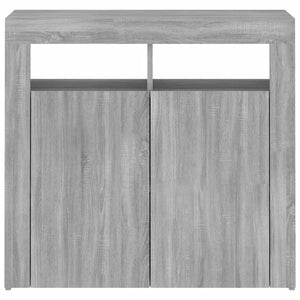 vidaXL Sideboard with LED Lights Grey Sonoma 80x35x75 cm