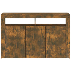 vidaXL Sideboard with LED Lights Smoked Oak 115.5x30x75 cm