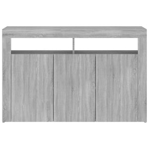 vidaXL Sideboard with LED Lights Grey Sonoma 115.5x30x75 cm