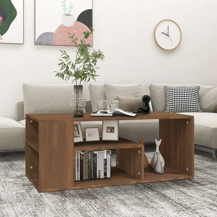 vidaXL Coffee Table Brown Oak 100x50x40 cm Engineered Wood