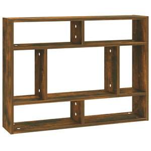 vidaXL Wall Shelf Smoked Oak 75x16x55 cm Engineered Wood